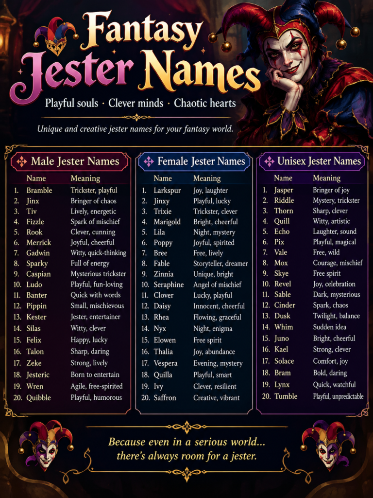 Jester Names Classic
