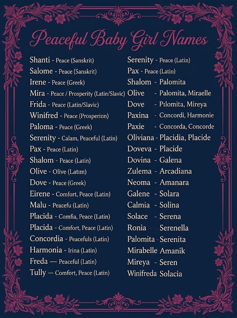 Peaceful Baby Names